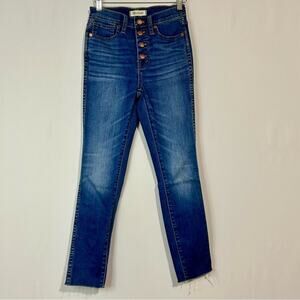 Madewell Women’s 10” High-Rise Button-Fly Skinny Crop Jeans Blue Size 24 EUC